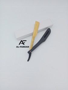 Navaja de Afeitar Recta Profesional de Alta Calidad con Mango de Plástico ABS para Hombre, Hoja Única de Acero Inoxidable, Color Negro y Dorado - Product Image 4