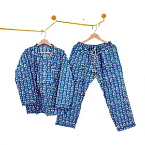 Conjunto de Pijama de Algodón 100% con Estampado Floral para Mujer, Manga Larga, Cuello Camisero, Suave, Ropa de Dormir Larga, Ropa Casual - Product Image 4