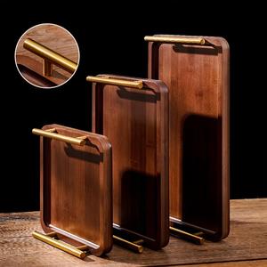 ถาดเก็บของและเสิร์ฟอาหารสุดหรูพร้อมหูจับทองเหลือง ดีไซน์เรียบหรู ยกสูงอย่างมีระดับ เหมาะสำหรับโต๊ะอาหาร โต๊ะกาแฟ และตกแต่งบ้าน - Product Image 4