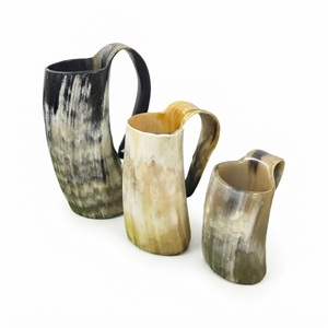 Chope à bière médiévale artisanale en corne de buffle polie, écologique, vente en gros - Product Image 1
