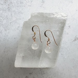 Heart Shape Moonstone Drop <b>Earrings</b> Silver Dainty Jewelry June Birthstone Rainbow Moonstone Handmade Gift for Women - Product Image 1