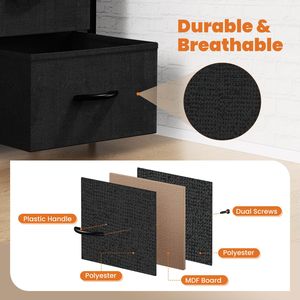 Cajonera con marco de metal negro y parte superior de madera con 4 cajones - Product Image 4