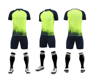 Tenue de football personnalisée 2026 avec impression numérique, ensemble complet, 100 % polyester, couleur dégradée, col en V, unisexe, adulte - Product Image 1