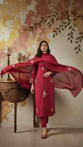 Ropa Tradicional para Fiestas, Secado Rápido, Ropa Étnica India, Nuevo Diseño, Conjunto de Kurta y Pantalón de Seda Chanderi para Mujer con Dupatta - Product Image 2