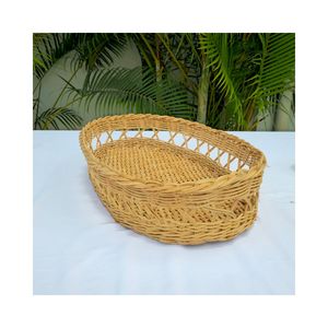 Bandeja de Almacenamiento Ovalada Multifuncional de Ratán Marrón Simple, Hecha a Mano, para Decoración del Hogar y Cocina, Precio al por Mayor, Fabricante de Vietnam - Product Image 2