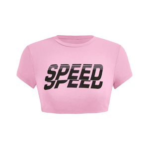 Women's Crop <b>Tops</b> Customize Wholesale High Quality Tees Shirts Ladies Summer Crop <b>Tops</b> Sexy Ladies Cropped T-Shirts - Product Image 2