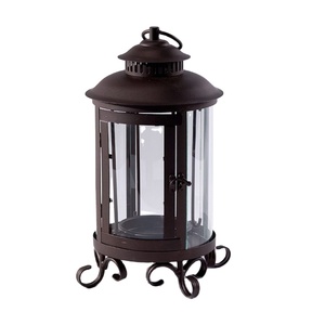 โคมไฟตะเกียงโลหะสีดำแนววินเทจสไตล์โมร็อกโกโคมไฟแขวนกลางแจ้งสวนตะวันออกสำหรับตกแต่งเทียน - Product Image 1