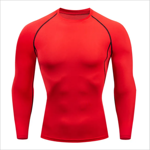 Custom Made High Quality BJJ MMA <b>Men's</b> Long Sleeve Rash Guard Polyester/Nylon/Spandex OEM <b>Men's</b> Long Sleeve <b>Compression</b> Rash - Product Image 4