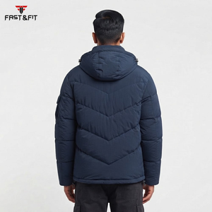 Custom Design <b>Long</b> Winter Canvas Windbreaker Outdoor Bubble <b>Coats</b> Plus Size <b>Puffer</b> Jacket Stand Front High Quality <b>Men</b> Jackets - Product Image 5