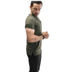 <b>Men</b> Olive <b>Green</b> Cotton <b>T</b> <b>Shirt</b> Short Sleeve Slim Fit Crew Neck Casual Tee Custom Logo OEM Manufacturer Sportswear Apparel - Product Image 6