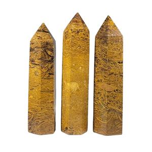 Tour de cristal de jaspe naturel Mariam, pointe de jaspe calligraphique, pierre de guérison polie pour la méditation Reiki, décoration énergétique, vente en gros - Product Image 4