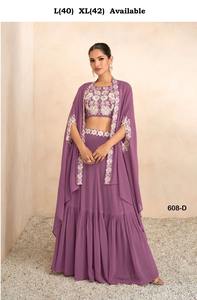 ชุดผ้าไหมแท้สำหรับสุภาพสตรีชุดงานปาร์ตี้งานแต่งงานสไตล์อินเดียสำหรับผู้ใหญ่ - Product Image 3