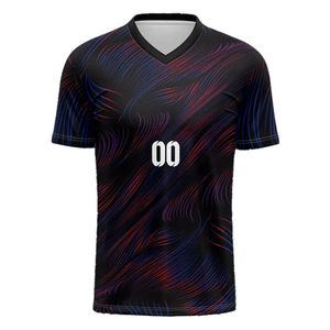 Camiseta de Fútbol Sublimada Personalizada con Cuello en V para Hombre, Transpirable, de Manga Corta, con Nombre y Número del Equipo Impresos, para Adultos, Todas las Temporadas, Corte Regular - Product Image 2