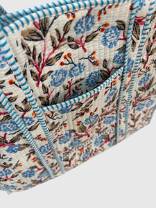 Sac fourre-tout en coton brodé de fleurs, style bohème, ouvert en dessus, pour le shopping toutes saisons - Product Image 6