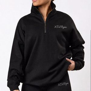 Conjunto Deportivo Negro Premium XD2GYM, Sudadera con Cierre de Cremallera y Leggings Oversize con Bordado, Ropa Deportiva, Ropa Activa, Ropa Deportiva para Gimnasio - Product Image 4