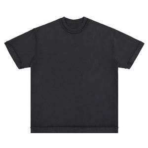 เสื้อยืดคอกลมแขนสั้นสีดำสำหรับผู้ชาย ผ้าฝ้าย 100% ทรงหลวม สไตล์วินเทจ ผ้าเจอร์ซีย์ถัก ลายพิมพ์ซิลค์สกรีนแบบกำหนดเอง - Product Image 1