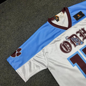 Maillots de football à col en V en mesh avec impression du nom de l'équipe, manches courtes, grandes tailles, respirants, design personnalisé, maillot de football américain en mesh - Product Image 3
