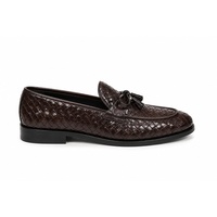 Mocassins en cuir véritable respirants pour hommes LEATHER STUDIO, à bout pointu, semelle en caoutchouc, logo embossé, chaussures élégantes à pampilles – Vente en gros