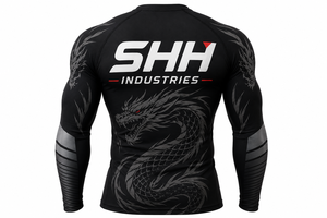 SHH Industries Custom <b>Men's</b> MMA BJJ Rash Guard Long Sleeve <b>Compression</b> <b>Shirt</b> Gym Fitness Grappling Sportswear Manufacturer OEM - Product Image 5