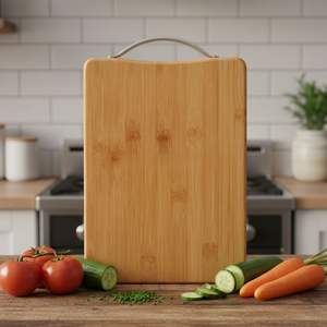 Tabla de cortar de madera natural para cocina, para cortar verduras, frutas, carne, pan, queso, superficie gruesa y duradera - Product Image 6