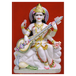 Sculpture antique de la déesse indienne Maa Saraswati en marbre de qualité supérieure pour le culte dans les temples, les maisons, les bureaux et les écoles, au meilleur prix - Product Image 6