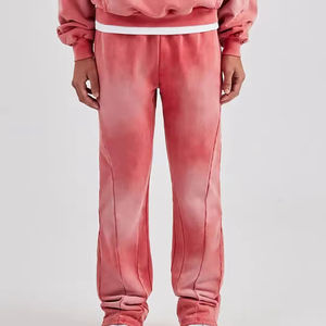 Men's Dip Dye Hoodie And Pants <b>Set</b> Casual Plus Size Fleece Tracksuit Autumn Wear 100% Cotton <b>Knitted</b> Tie Dyed Pattern - Product Image 4