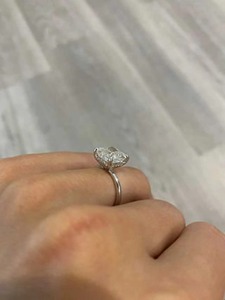 Anillo de Compromiso de Diamante de Corte Radiante de 3 Quilates, Chapado en Platino, Oro Blanco de 14k, Unisex, Clásico, Solitario, Certificado IGI, Diamante D - Product Image 5