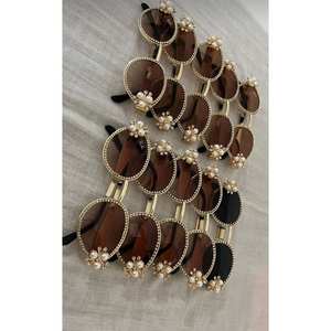 Lunettes de soleil de créateur traditionnelles pour mariages, sangeet et haldi, lunettes décorées, fabricant OEM 2026, vente en gros - Product Image 1