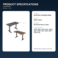 Bureau assis-debout électrique moderne à hauteur réglable avec moteur unique et capacité de charge de 80 kg pour bureau à domicile et villa