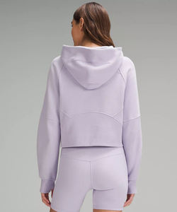Sudadera con Capucha Corta de Invierno para Mujer con Logotipo Personalizado, Tejido de Rizo, Sudadera Holgada con Logotipo Frontal - Product Image 2