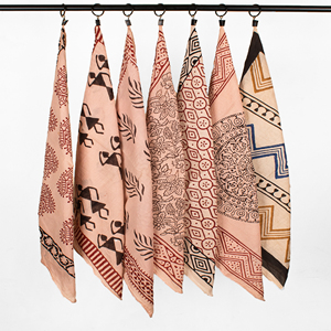 Custom Craftjaipur 55x55cm Cotton Hand Block Printed Bandana Unisex Headwrap Pocket <b>Square</b> <b>Scarf</b> Eco-Friendly Sustainable - Product Image 4