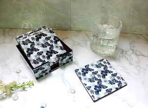 Posavasos de madera personalizado con diseño pulido de Meena, posavasos para mesa de la marca Blossom Craft India - Product Image 2