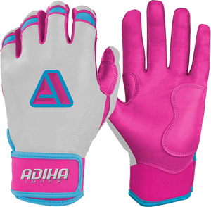 Premium Leather Batting <b>Gloves</b> <b>Red</b> and Navy Blue Leather Padded Hook And Loop Closure Unisex Adult Training Adiha impex - Product Image 3
