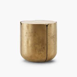 Table d'appoint en métal de forme ovale, design rond, qualité antique, taille personnalisée, en aluminium et laiton - Product Image 6