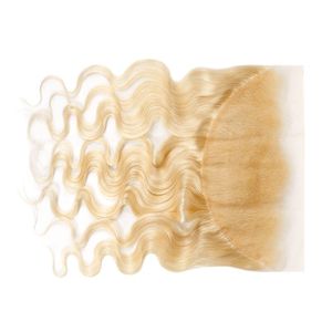 Lace <b>Frontal</b> <b>Wig</b> Human Hair Remy Loose Deep Wave Blonde Soft White Style - Product Image 2