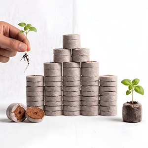 Pellets de turba de coco biodegradables de bajo costo para germinar semillas, pellets de fibra de coco, plugs de cocopeat - Product Image 4