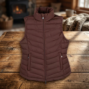 Gilet d'équitation matelassé unisexe Tough Tack marron à fermeture éclair, taille mi-haute, pour l'entraînement équestre - Product Image 5
