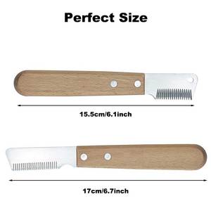 Wood Handle Dog Comb Fine Coarse <b>Teeth</b> Pet Grooming <b>Tool</b> Hair Removal Undercoat <b>Cleaning</b> - Product Image 2