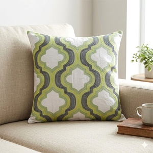 Luxury Cotton Embroidered <b>Cushion</b> <b>Cover</b> | Designer Decorative Pillow <b>Cover</b> for Sofa & Living Room - Product Image 3