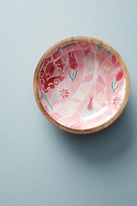 Nuevo Plato Decorativo Tipo Tazón con Estampado Esmaltado, Base de Madera, Vajilla Plana, Tazón para Ensalada o Comida, Utensilios de Cocina, Tazón para Servir Alimentos - Product Image 4