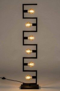 Lampadaire industriel moderne à hauteur réglable en fer noir E27 LED 2700K Blanc chaud doux 90lm/w CRI80 Abat-jour en tissu marron 25000 - Product Image 3