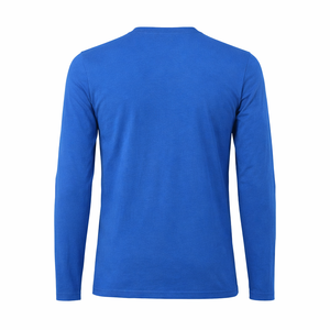 เสื้อยืดแขนยาวคอวีสีน้ำเงินล้วนสำหรับผู้ชาย ทรงเข้ารูป ระบายอากาศได้ดี แห้งเร็ว เหมาะสำหรับออกกำลังกายในยิม สีเหลือง - Product Image 2