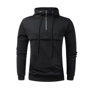Sweat-shirt à capuche noir zippé, coupe ajustée, en polyester tricoté, décontracté, pour l'automne, avec poche avant - Product Image 3