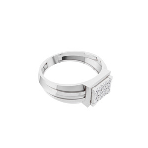 Bague de fiançailles Aarinya en argent 925 avec diamant de laboratoire à tige étagée, 12 pierres, matrice géométrique biseautée - Product Image 2