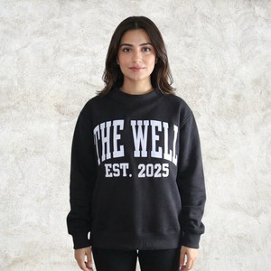 The Well Est. 2025 Oversized Crew Neck Sweatshirt Unisex Black Cotton <b>Pullover</b> Casual Autumn Wear Casual <b>Pullover</b> <b>Men</b> Wholesale - Product Image 5