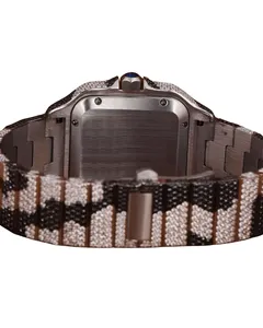 Reloj de Lujo para Hombre con Movimiento Antiguo, Diamantes VVS Moissanite Blancos y Negros, Estilo Hip Hop, Personalizado, Alta Calidad - Product Image 3