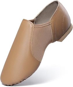Zapatos de Baile de Jazz de Cuero, Antideslizantes, con Suela Partida, Cómodos y Planos para Niñas - Product Image 2
