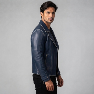 2026 High Street Men's Leather <b>Jacket</b> Professional Custom Logo Printing <b>Light</b> <b>Weight</b> Breathable High Quality OEM Serviced - Product Image 2