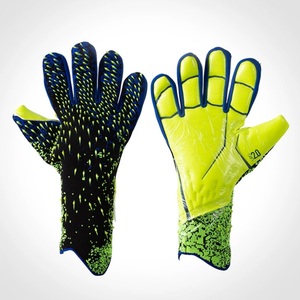 Football Goalkeeper Gloves Full Finger Sheepskin Leather PU Material Non-Slip Breathable Quick Drying Adjustable Wrist <b>Strap</b> - Product Image 1