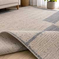 Luxury Flat Weave NZ Wool Handmade Cotton Backing Thin Eco-Friendly Low Pile Area Rug | Traditional Abstract Design for Living